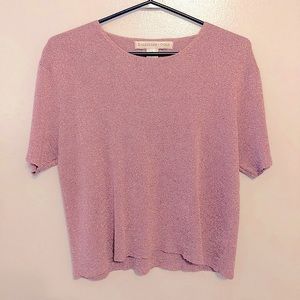‘90s sparkly pink cropped tee